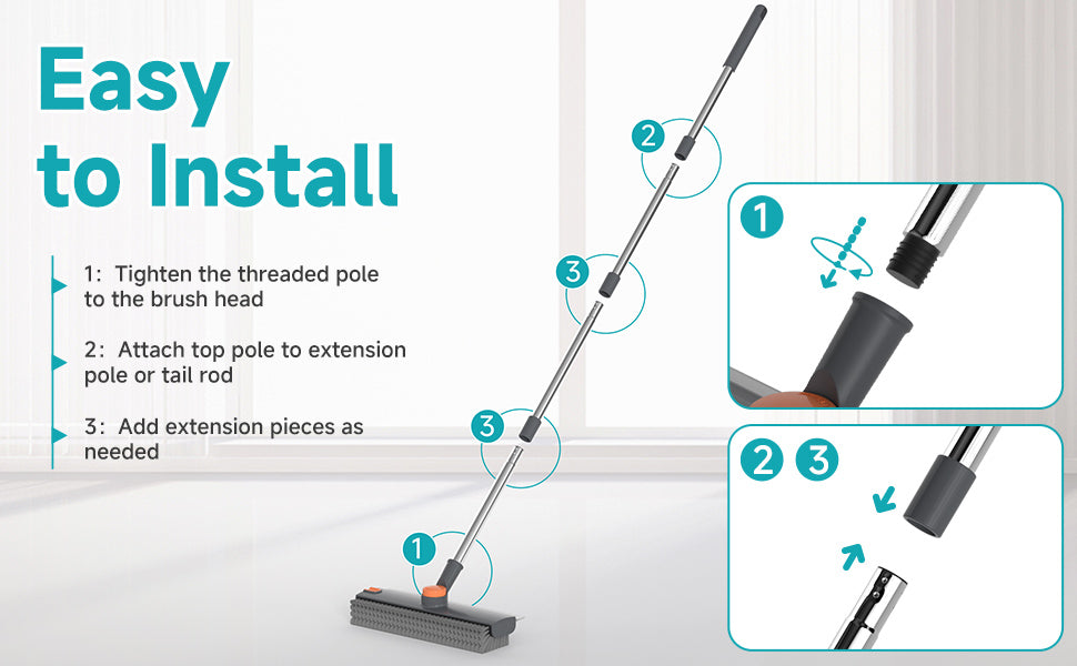 Easy to assemble floor scrub brush
