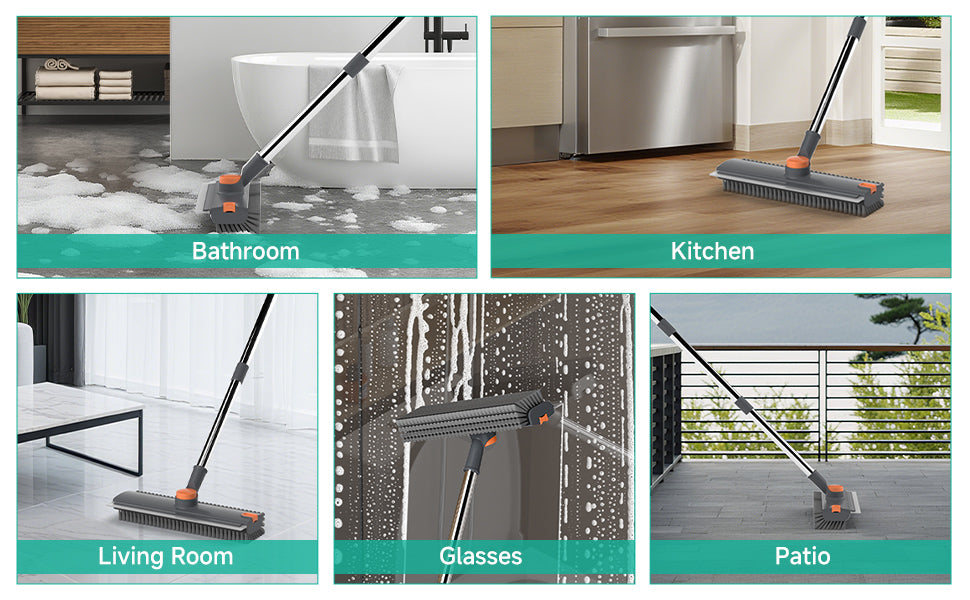 Floor scrub brush used in multiple rooms